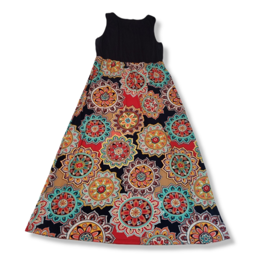Zattcas Dress Size XXL Sleeveless Maxi Dress Floral Geometric Print Women's - Picture 2 of 7